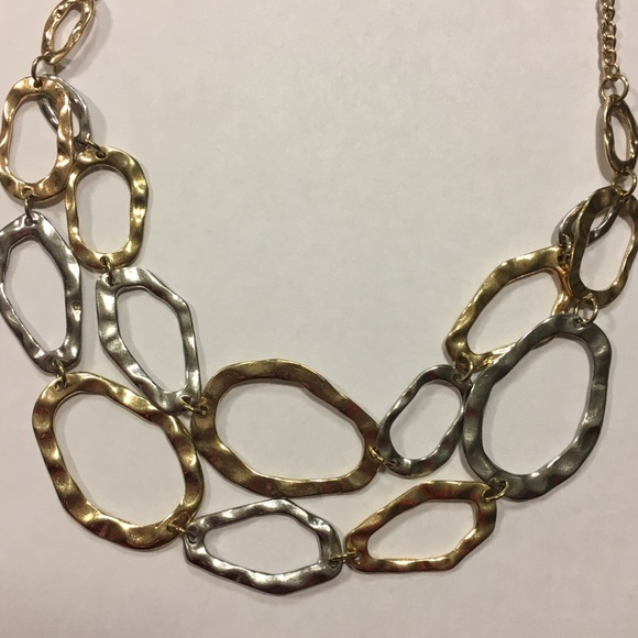 Silver and Gold Loop Necklace - Picture 3 of 3